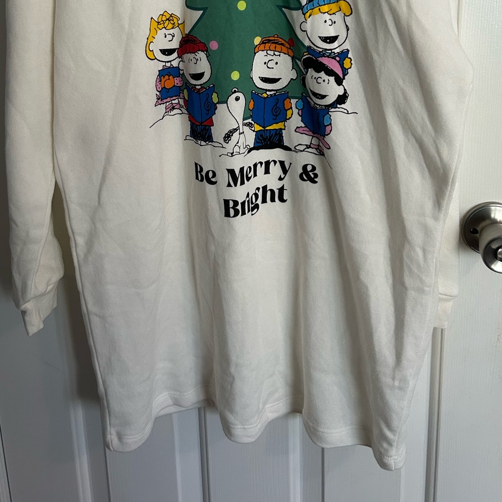 Grayson Social Juniors Peanuts Sleep Shirt Tunic Holiday - Picture 3 of 9